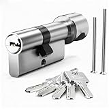 MANICAF Knaufzylinder 30/30, Euro-Zylinder-Schloss, Schließzylinder mit Knauf, Sicherheitsschloss Haustür, Zylinderschloss 60mm mit 5 Messing Schlüssel