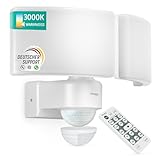 Oktaplex Cali Strahler mit Bewegungsmelder und Fernbedienung 4600lm warmweiß 3000K Außenlicht 40W IP65 LED Strahler weiß