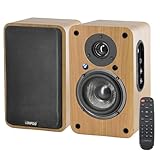 LONPOO Aktivlautsprecher 100W RMS mit 4'' Kohlefaser Tieftöner, Bluetooth Bücherregal-Lautsprecher mit HDMI ARC/Optisch/Koaxial/USB/AUX-Eingang, Fernbedienung, (LP42X)