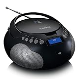 Lenco SCD-341 tragbares CD-Radio -CD-Player - DAB+ Radio - Bluetooth - Sender und Titelspeicher - Uhr - Stereo Lautsprecher - schwarz