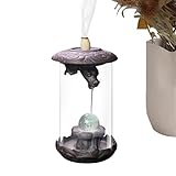 Doslilyy Rückfluss-Räucherstäbchenhalter – Räucherkegelbrenner Halter Kegel Räuchergefäß mit LED-Licht – Räuchergefäß Räuchergefäß Kreativer Wasserfall Räucherstäbchenhalter für Zuhause Unternehmen