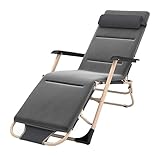 Faltbare Sonnenliege für den Außenbereich, mit Kissen für Terrasse, Strand, Garten, verstellbarer Liegestuhl für Schlafzimmer, Wohnzimmer, Büro, Nickerchen, tragbare Sonnenliege, faltbarer Gartenstuhl