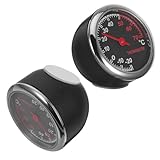 POPETPOP 2 Stück Pack Mechanisches Auto Thermometer aus Metall mit Präziser Temperaturanzeige Ablesbares Display für Fahrzeuginnenraum Robustes Armaturenbrettzubehör