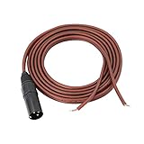 XLR-Lautsprecherkabel blanker Draht, vergoldeter XLR 3-poliger Stecker Ersatz Audiokabel offenes Ende für DJ/PA Amplifier Subwoofer Mixer (XLR Male -2m)