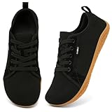 Geweo Barfußschuhe Sneaker Breite Walking Schuhe Barfuss Damen Herren Trail Laufschuhe Minimalistische Fitness Knit Unisex Weit rutschfest Zehenschuhe Zero Drop Solhe Freizeit Schwarz Braune 41EU