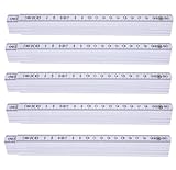 5 Stück Zollstock 2 Meter - Meterstab extra bruchsicher & Messgenau & leicht zu lesen - weiß
