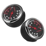 iplusmile 2 Stück Metall Fahrzeugthermometer für Fahrzeuginnenraum Präzise Temperaturanzeige mit Klarem Display Mechanisches Autothermometer Robust und Tragbar