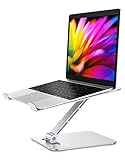 Babacom Laptop Ständer Höhenverstellbar, Faltbarer Laptop Stand aus Aluminiumlegierung Ergonomischer, Belüfteter Laptopständer Kompatibel mit MacBook Air, Pro, Allen Laptops 10-16' (Silber)
