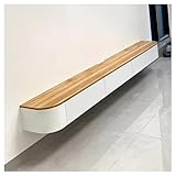 Schwebender TV-Ständer Mit Stauraum, TV-Regal Aus Holz, Modernes Entertainment-Center, Mit Hohler Rückseite, TV-Wandschrank, TV-Tisch, Für Fernseher Von Max. 50 Bis 85 Zoll(Natural,140cm)