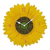 VALICLUD Wanduhr Sonnenblume Lautlos Batteriebetrieben Runde Dekorative Uhr Für Wohnzimmer Schlafzimmer Büro Geeignet