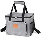 Anstore, isolierte Kühltasche, 15 l, 24 Dosen, auslaufsicher, weiche Kühltasche mit verstellbarem Schultergurt, für Outdoor, Camping, Grillen, Reisen