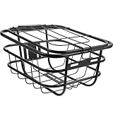 UKCOCO Schwarzer Fahrradkorb aus Edelstahl 30x29x17cm für E Bikes Vorne Robuster Aufbewahrungskorb mit Großem Stauraum und Einfacher Montage