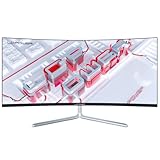LC-Power LC-M34-UWQHD-100-C-V3 Gaming Monitor 34' Curved Ultra WQHD Display 21:9, 100Hz, 1500R, Adaptive Sync, VA, 1*HDMI, DP, DVI,AUX, schwarz weiß