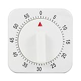 Kurzzeitwecker mit Deutlicher Minutenskala 6x6x2,5cm Eieruhr Mechanisch 60 Minuten Praktisch und Umweltfreundlich Kurzzeitwecker Analog für Küche Backen Büro Studium Übung