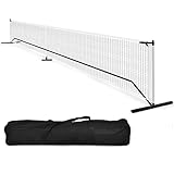COSTWAY 670 x 92cm tragbares Tennisnetz, Pickleball-Netz in offizieller Größe mit Metallrahmen & Tragetasche, Volleyballnetz Federballnetz Mehrzwecknetz Outdoor wetterfest für Kinder Erwachsene