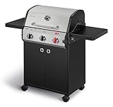 Enders Gasgrill Chicago Next 3 R Turbo, 3-Edelstahlbrenner, doppelwandige Garhaube, 2 abklappbare Seitenablagen, integriertes Thermometer, 10,6 kW Switch Grid™, 800° Grad Turbo Zone™ #89346