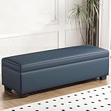 Lagerung Ottomane Bank Lagerbänke mit gepolstertem Sitz Bank Ottomane mit größerem Stauraum, Bett Ottomane Bett Seitenteil für Wohnzimmer Schlafzimmer (beige 100 x 40 x 40 cm)