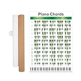 Tastaturakkorde Poster - Faltbares Musikblatt, Theory Guide Card | Klavierskala -Diagramm, Anfänger -Praxis -Diagramm, visuelle Hilfe für Komponisten, Musiklehrer, Homeschooler, Studio -Lernende