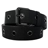 Awlyfm Gürtel Nietengürtel Männer Herren Stoffgürtel Schwarz 100cm