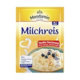 Mondamin Milchreis Vanille-Geschmack für ein süßes Dessert schnell zubereitet, nur Milch zugeben 117 g 8 Stück