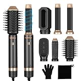 Airstyler Warmluftbürste 6 in 1, UKLISS Hairstyler Set mit Lockenstab, Glättbürste, Lockenhaar mit Luft, Geben Sie dem Haar Volumen, Glätten, Locken und Föhnen Sie Trockenes Haar