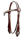 Thor Equine Kopfstück Miles Westerntrense mit Rohhaut und Concha, V-Shaped, Chesnut Cob