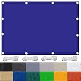 Sonnensegel, Wasserdicht, 1.4 x 3.8 m Wasserabweisend & Windabweisend, Sonnensegel,Schattentuch, inkl Befestigungsseile, für Garten Terrasse Camping, Dunkelblau