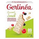 Gerlinéa - Snack Crousti Weiße Schokolade Rote Früchte - Knusprige Waffel für einen leckeren Snack - Ballaststoffquelle - 5 Riegel Crousti - 90g
