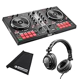 Hercules DJ Control Inpulse 300 MK2 DJ Controller + DJ45 Kopfhörer + keepdrum Mikrofasertuch