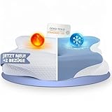 Knoop Home & Living ® Nackenstützkissen/Ergonomisches Kopfkissen/Zwei Bezüge für Sommer und Winter/Memory Foam/Seitenschläferkissen/Bauchschläferkissen/Rückenschläferkissen