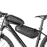 ROCKBROS Fahrradtasche Set, Fahrrad Lenkertasche + Rahmentasche, 2 in 1 Abnehmbare Dreiecktasche für MTB Rennrad E-Bikes 2,5L Wasserdicht