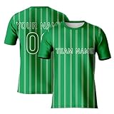 Fußball-T-Shirt für Herren, Damen, Kinder, Brizil/Italien/England/Deutschland/Spanien, Trikot-Shirt, Teamnamennummer, T-Shirt, Größe XXL bis 5XL, Grün-Italien, S