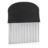 Nogeqi Edelstahl Wellenschneider Gemüse, Kartoffelschneider Riffelmesser, Pommes Schneider Wellenschnittmesser Obst Riffelschneider für Kartoffeln Karotten Gurken (Schwarz)