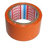 tesa Winter Putzband 30 mm x 5 m PVC - Putzklebeband mit PVC-Trägermaterial Zum Schutz glatter Oberflächen bei Maler-, Gipser-, Putzerarbeiten Fassadensanierung orange (30mm x 5m, 1, Stück)