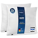 LILENO HOME Microfaser Kissen 80x80 cm Premium (850g Füllung) [2er Set] bis 95 Grad waschbar mit Reißverschluss - Kopfkissen 80x80 cm als Kissen-Füllung für Bett - Deko-Sofa-Kissen