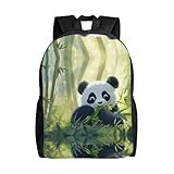 BOXILTD Niedlicher riesiger Panda, wasserdichter Reiserucksack – Laptop-Rucksack mit atmungsaktivem Design, Pendlerrucksäcke in Schwarz, Niedlicher riesiger Panda, Einheitsgröße