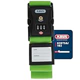 ABUS Kofferband mit TSA-Schloss 620TSA/192 - Koffergurt mit 3-stelligem Zahlencode - Namensschild inklusive - grün