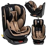 Bebelissimo Baby Autositz Kindersitz I-Size 360°drehbar mit ISOFIX und Ruheposition, Gruppe 0+1/2/3 (40-150cm), 5-Punkt-Sicherheitsgurt, Kinderautositz Eole