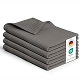 Blumtal® Geschirrtücher 50x70 cm - 4er Set aus 100% Baumwolle - Waschbar bei 60 °C - Grau
