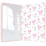 Vozehui Cherry Bowknot Case für iPad Air 11 Zoll Case M3 2025 / M2 2024 / iPad Air 5 2022 / Air4 2020 10.9 Zoll mit klarer Rückenschale w/Bleistifthalter, Dreifacher Ständer Schutzabdeckung