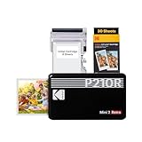 KODAK Mini 2 Retro Mobiler Fotodrucker für Smartphone, Mini Drucker mit Bluetooth, 54×86mm, 38 Blat Bundle Schwarz