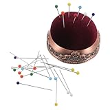 Healeved Vintage Nadelkissen mit Metallboden Nähnadelhalter aus Stoff Stabiles Nadelkissen zum Nähen Sticken und Basteln