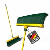 BigDean Krallenbesen XL mit Teleskopstiel gebogenen Borsten Gartenbesen für echte Tiefenreinigung