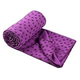 Yoga Handtuch Yogadecke, Rutschfest, Schnelltrocknend 180x60cm (Lila), XXL Decke für Sport, Strand, Picknick und Reise aus Microfaser, Tuch, Pilates, Fitness und Picknickdecke, Yogamatte, Strandtuch