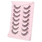 7 Paare Flauschige Falsche Wimpern, Natürliche Wispy Wimpern Künstliche Manga Wimpern Lashes Extensions Cluster Lassen Sie Ihre Augen Feucht Sexy und Charmant Aussehen