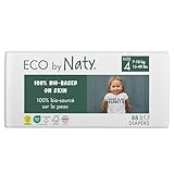 Eco by Naty Baby Öko Windeln - umweltfreundliche Premium-Bio Windeln aus pflanzenbasierten Materialien, ideal für empfindliche Babyhaut (Größe 4 - 88 Stück)