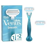 Gillette Venus Smooth Rasierer Damen, Damenrasierer + 2 Rasierklingen