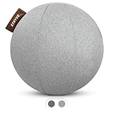 STRYVE Active Ball Light Grey 65 cm – Design Award GEWINNER – Wollfilzbezug-Gymnastikball für Fitness, Yoga, Pilates – Ergonomischer Sitzball fürs Büro, inkl. Luftpumpe & E-Book, belastbar bis 150kg