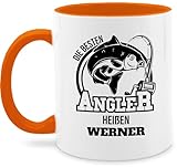 Tasse Tassen 325ml - Angeln - Angler Geschenk - 325 ml - Orange - angel fisch name angler+tasse angelzubehör fischen geschenke geschenk+für+angler sachen personalisierte