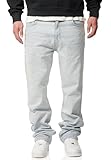 behype. Herren Jeans Straight-Fit Jeanshose 100% Baumwolle Denim Hose Used Look Men's DC_JN-245-Ice Blue-W34